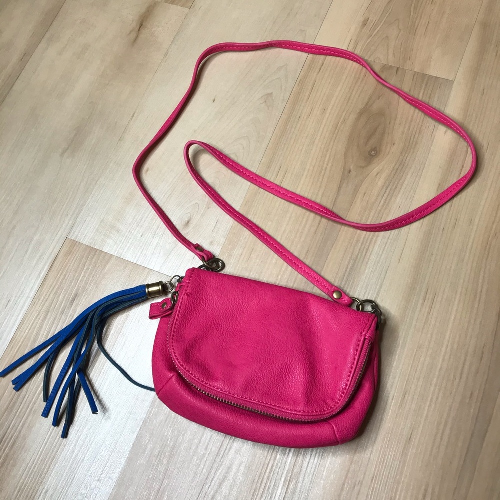Urban Outfitters Ecote Pink And Blue Tassel Bag